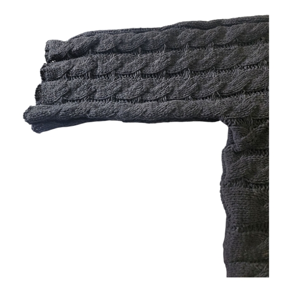 POL NWOT Cropped Cable Knit Sweater Gray | Quiet Luxury Coastal Cowgirl | S M L - Picture 4 of 10